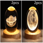 LED Night Light Galaxy Crystal Ball Table Lamp 3D Planet Moon Lamp Bedroom Home Decor For Kids Party Children Birthday Gifts