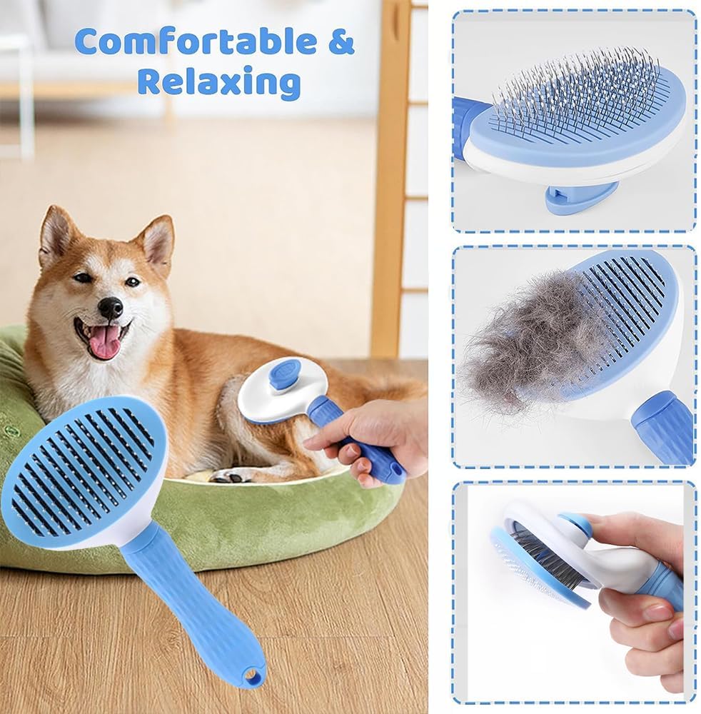 7-in-1 Pet Grooming Kit – Self-Cleaning Brush & Nail Clipper Set