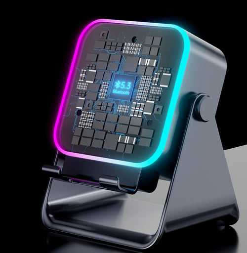 5-in-1 Phone Stand: Induction Speaker, Power Bank & RGB Lights