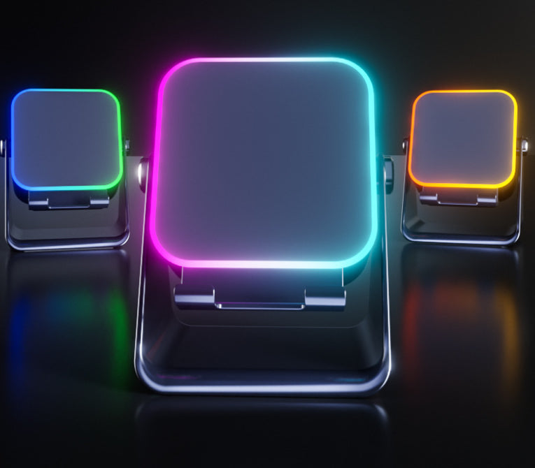 5-in-1 Phone Stand: Induction Speaker, Power Bank & RGB Lights